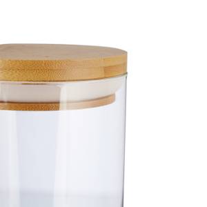 Jeu de 3 pots de stockage diff. tailles Marron - Bambou - Verre - Matière plastique - 10 x 18 x 10 cm