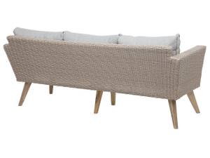 Lounge Set VITTORIA 4-tlg Beige - Blau - Braun - Grau - Polyrattan - 180 x 70 x 70 cm