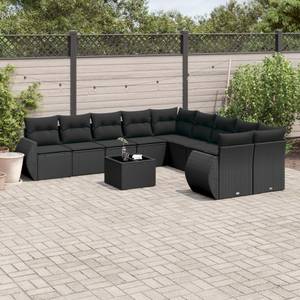 Gartensitzgruppe K3492(11-tlg) Schwarz - Massivholz - 34 x 53 x 55 cm