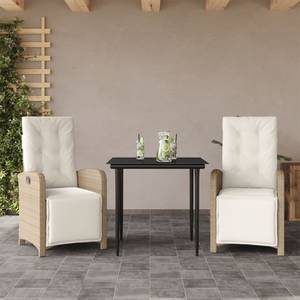 Bistro-Set-k456 ( 3-tlg ) Beige - Massivholz - Höhe: 1 cm