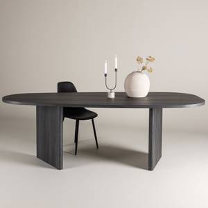 Table à manger Gronvik Noir - En partie en bois massif - 220 x 75 x 100 cm