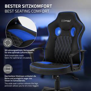 Gamingstuhl mit Wippfunktion Schwarz - Blau