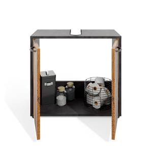 Waschbeckenunterschrank Matera & Grey Grau - Holzwerkstoff - 60 x 55 x 28 cm