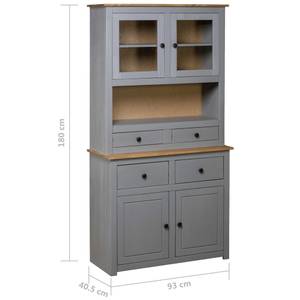 Highboard 298764 Grau - Massivholz - Holzart/Dekor - 93 x 180 x 40 cm