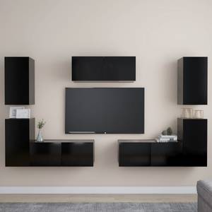 TV-Schrank 7er Set D349 Schwarz - Tiefe: 80 cm