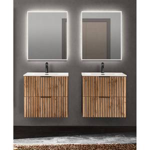 Badezimmer Waschplatz Set XANTEN (4-tlg) Braun - Holzwerkstoff - 140 x 200 x 46 cm