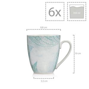 6-tlg. Kaffeebecher Set Sarti Blau - Porzellan - 32 x 12 x 34 cm