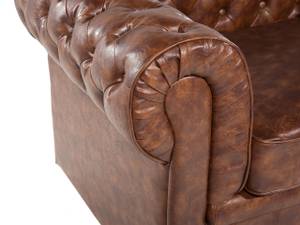 Fauteuil CHESTERFIELD Noir - Marron - Marron sable - 108 x 70 x 80 cm