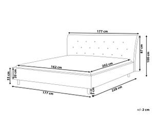 Doppelbett SAVERNE Schwarz - Grau - Hellgrau - Breite: 177 cm