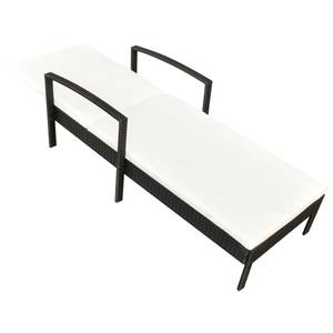 Sonnenliege 294023 Schwarz - Kunststoff - Polyrattan - 68 x 52 x 195 cm