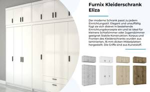 FURNIX Schrank Eliza 3D Weiß Weiß