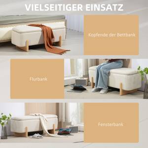 Sitzbank 838-467V00CW Weiß - Textil - 44 x 45 x 111 cm