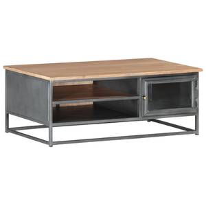 Couchtisch 323500 Grau - Glas - Metall - Massivholz - Holzart/Dekor - 90 x 35 x 50 cm