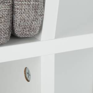Bücherregal mit Sitzkissen Grau - Weiß - Holzwerkstoff - Kunststoff - Textil - 103 x 63 x 30 cm