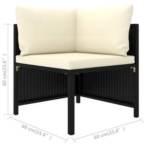 Garten-Sofa-Set (4-teilig) 3010471-2 Schwarz - Metall - Polyrattan - 60 x 32 x 60 cm