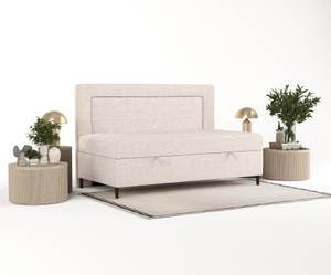 Boxspringbett Demi Beige - H3 - Tiefe: 90 cm