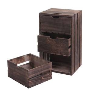 Commode C62 Marron - En partie en bois massif - 32 x 53 x 26 cm