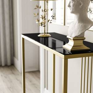 PRIME GLASS Konsole 80 Glas Schwarz - Gold