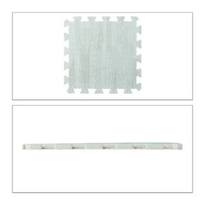 Tapis sol effet bois en lot de 27 Blanc - Matière plastique - 32 x 1 x 32 cm