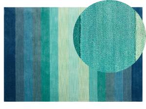 Teppich MAILSI Blau - Grau - Grün - Echtfell - 140 x 1 x 200 cm