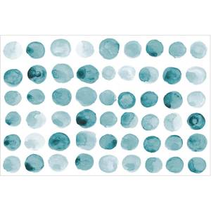 Tapis en vinyle pastilles colorées 90 x Vinyle - Turquoise - 60 x 90 cm