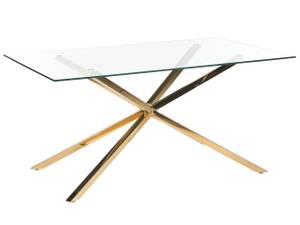 Table de salle à manger CORA Doré - Verre - 90 x 75 x 160 cm