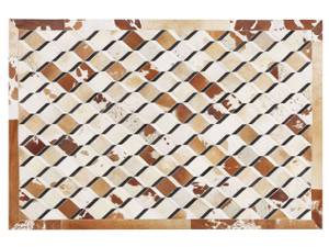 Tapis patchwork SERINOVA Beige - Marron - Cuir véritable - 200 x 140 x 140 cm