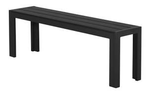 Banc de jardin Ikky Noir - En partie en bois massif - 132 x 42 x 30 cm