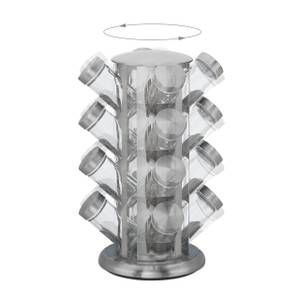 Gewürzkarussell mit 16 Gläsern Silber - Glas - Metall - 22 x 33 x 22 cm
