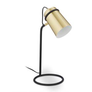 Lampe de bureau moderne doré et noir Noir - Doré - Métal - 18 x 42 x 26 cm