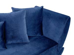 Chaiselongue MERI Blau - Marineblau - Eiche Hell - Armlehne davorstehend links