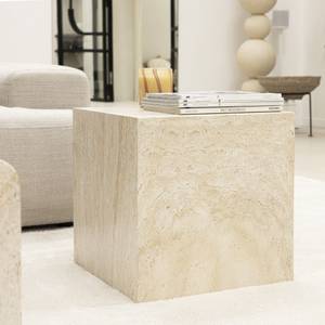 Table d'appoint Eida Beige - Pierre - 40 x 40 x 40 cm