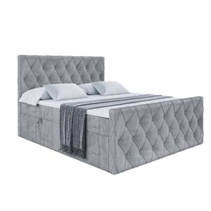 ALTDECOR Boxspringbett mit Topper - AMAY Hellgrau - Breite: 200 cm - H3