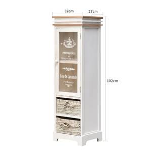 Vitrine sur pied Lavanda Blanc - Bois massif - 27 x 102 x 32 cm