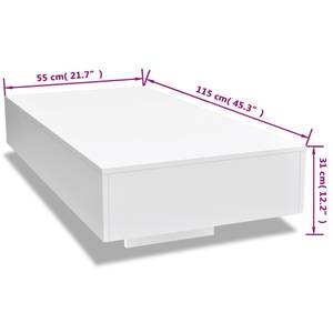 Table basse 297872 Blanc - Bois manufacturé - 55 x 31 x 115 cm