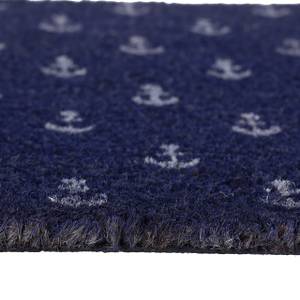 Kokos Fußmatte mit Ankern Blau - Weiß - Naturfaser - Kunststoff - 60 x 2 x 40 cm