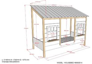 Lit cabane HOUSEBED HB005 174 x 108 x 215 cm