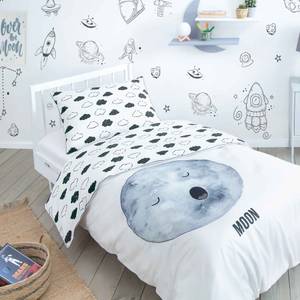 Cosmic-Moon Bettwäsche-Set für Babys Grau - 100 x 135 cm