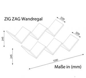 Wandregal Zigzag Weiß Weiß - Holzwerkstoff - 171 x 66 x 22 cm