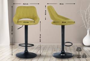 Tabouret de bar Milet Lot de 2 Noir - Vert