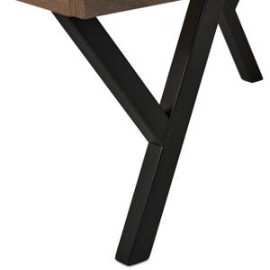 Table d'appoint au design industriel Noir - Marron - Bois manufacturé - Métal - 50 x 53 x 42 cm