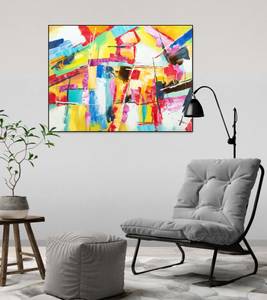Tableau peint Creative Potpourri Bois massif - Textile - 100 x 75 x 4 cm