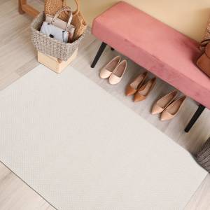 Tapis BANGALOR Blanc - 80 x 150 x 150 cm