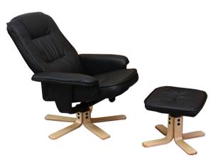 Relaxsessel H56 mit Hocker Schwarz