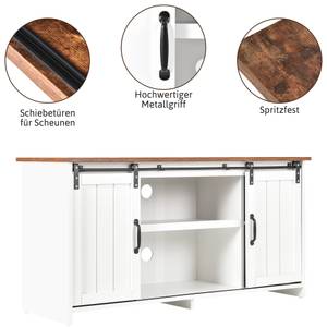 Sideboard TV-Schrank  Astraios Ⅶ Schwarz - Braun - Weiß - Holzwerkstoff - Metall - 120 x 60 x 40 cm