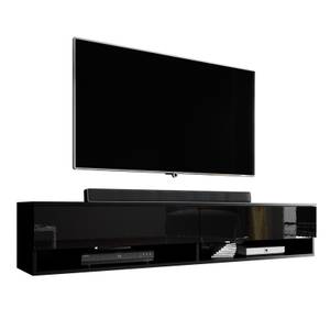 TV-Schrank ALYX 180 cm ohne LED Schwarz Schwarz - Holzwerkstoff - 180 x 34 x 32 cm