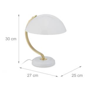 Weiße Tischlampe aus Metall Gold - Weiß - Metall - 25 x 30 x 27 cm