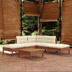 6-tlg. Garten-Lounge-Set mit Kissen Kastanienbraun