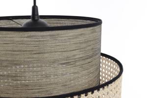 Hängeleuchte Doblo Natürlicher Rattan Schwarz - Creme