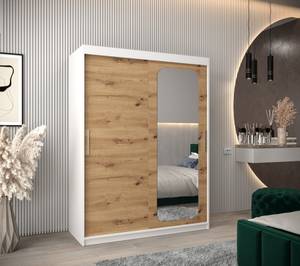 Armoire à portes coulissantes promo t2 Imitation chêne - Blanc - Largeur : 150 cm - 2 porte